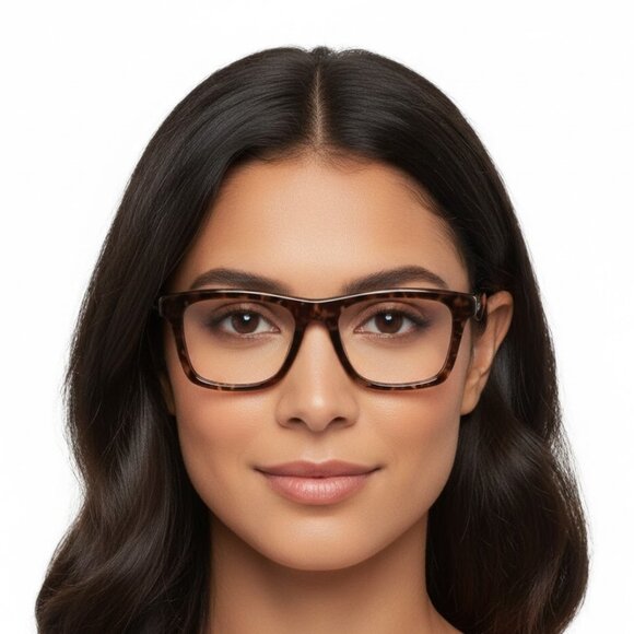 Alexander McQueen Accessories - New Authentic  ALEXANDER MCQUEEN Havana Square AM0475O 002 Glasses Women